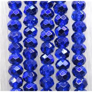 blue chinese crystal glass beads, faceted rondelle, approx 2.5x3mm, 150 pcs per st
