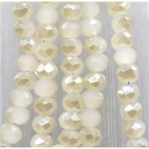 chinese Jadeite Glass beads, faceted rondelle, approx 2.5x3mm, 150 pcs per st