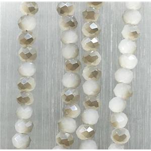 chinese Jadeite Glass beads, faceted rondelle, approx 2.5x3mm, 150 pcs per st