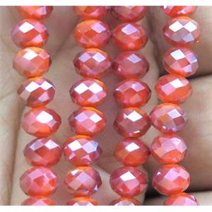 Chinese crystal glass bead, faceted rondelle, approx 6mm dia, 100pcs per st