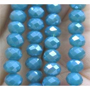 Chinese crystal glass bead, faceted rondelle, approx 6mm dia, 100pcs per st