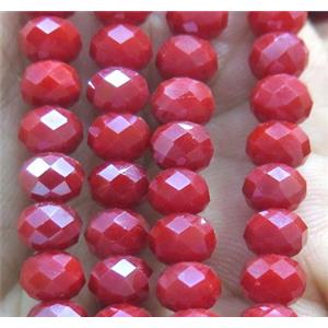 Chinese crystal glass bead, faceted rondelle, approx 6mm dia, 100pcs per st