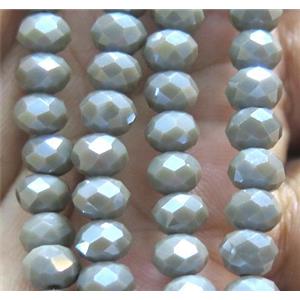 Chinese crystal glass bead, faceted rondelle, approx 6mm dia, 100pcs per st