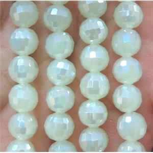 Chinese crystal glass bead, faceted round, approx 6mm dia, 72pcs per st