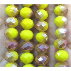 Chinese crystal glass bead, faceted rondelle, approx 8mm dia, 72pcs per st