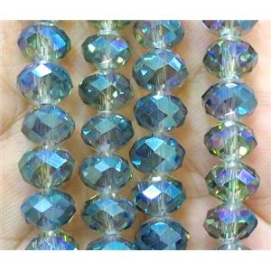 Chinese crystal glass bead, faceted rondelle, approx 8mm dia, 72pcs per st