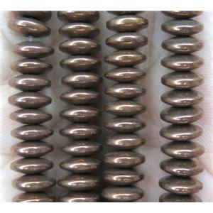 hematite heishi disc beads, coffee electroplated, approx 3x10mm