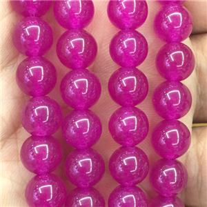 hotpink Malaysia Jade beads, round, approx 8mm dia