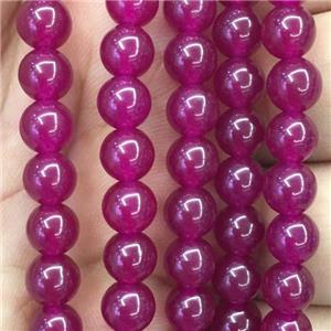 hotpink Malaysia Jade beads, round, approx 12mm dia