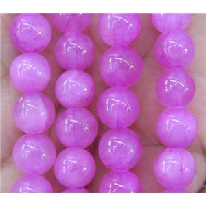 hotpink jade beads, round, stabile, 10mm dia, 40pcs per st