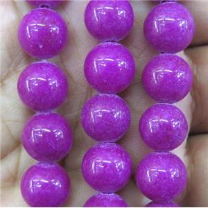 purple jade bead, round, stabile, approx 8mm dia, 48pcs per st