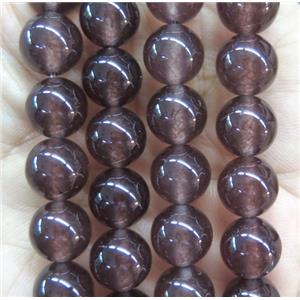 round jade stone beads, dye, coffee, approx 10mm dia