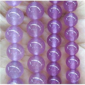 round jade stone beads, dye, lt.hotpink, approx 12mm dia