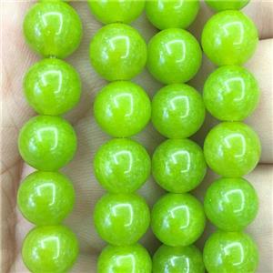 olive Quartzite Jade Beads, round, approx 6mm dia