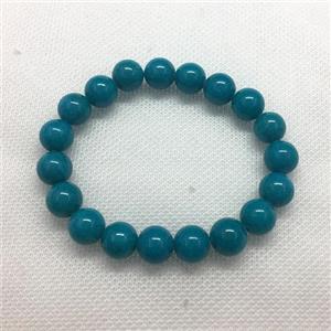Stretch Jade bracelet, round, dye, approx 6mm, 28pcs per st