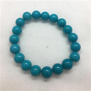 Stretch Jade bracelet, round, dye, approx 6mm, 28pcs per st