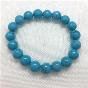 Stretch Jade bracelet, round, dye, approx 6mm, 28pcs per st