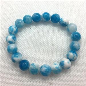 Stretch Jade bracelet, round, dye, approx 16mm dia, 13pcs per st