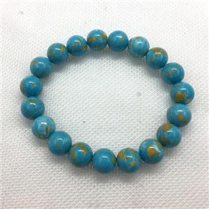 Stretch Jade bracelet, round, dye, approx 16mm dia, 13pcs per st