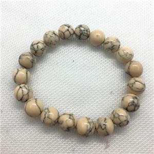 Stretch Jade bracelet, round, dye, approx 10mm dia, 19pcs per st