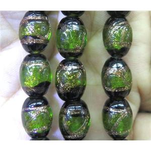 lampwork bead, barrel, approx 16x22mm, 15pcs per st