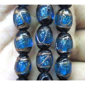 lampwork bead, barrel, approx 8x10mm, 25pcs per st