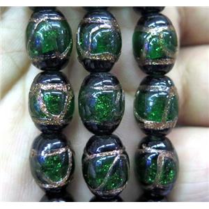 lampwork bead, barrel, approx 16x22mm, 15pcs per st