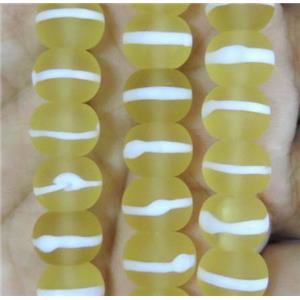 Lt.yellow Lampwork Glass Rondelle Beads Matte, approx 10mm dia, 50pcs per st