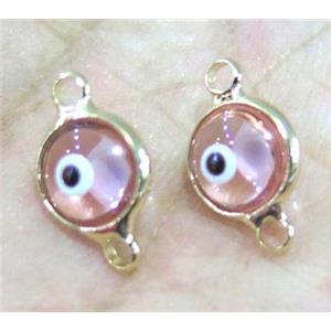 lampwork connector, eye, gold plated, approx 8mm dia