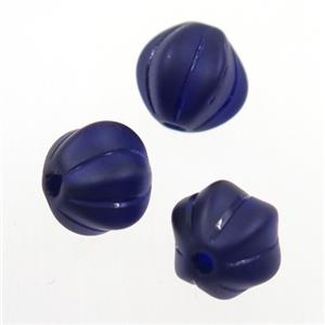 darkblue lampwork glass beads, Pumpkin, approx 10mm dia