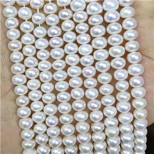 white Freshwater Pearl bread beads, approx 5-6mm