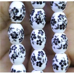 Porcelain barrel beads, approx 8x10mm, 32pcs per st