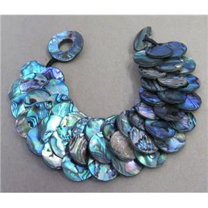 Paua Abalone shell bracelet, approx 15mm dia