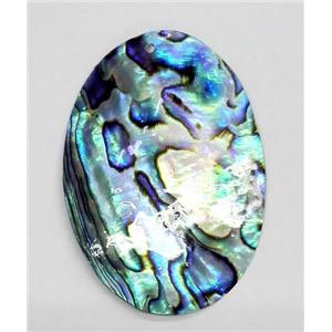 Paua Abalone pendant, oval, approx 30x40mm