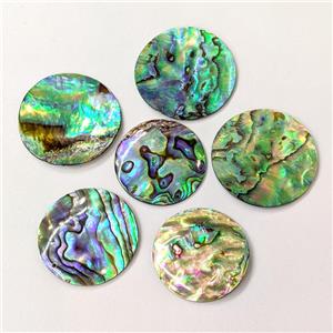 Paua Abalone Shell Circle Pendant No-hole Flat-Round, approx 35mm dia