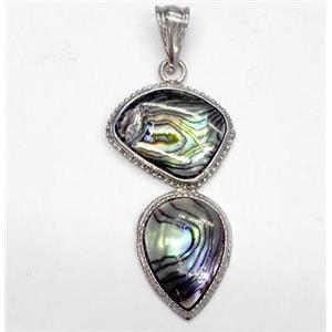 Paua Abalone shell pendant, approx 16-40mm