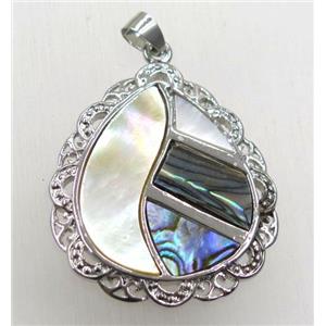 Paua Abalone shell pendant, approx 30-50mm