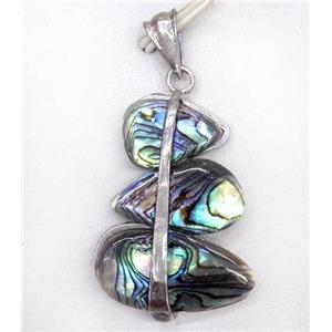 Paua Abalone shell pendant, approx 16-40mm