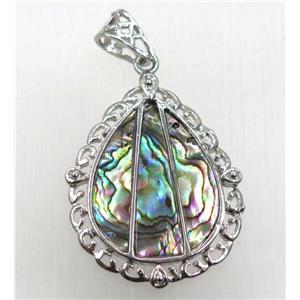 Paua Abalone shell pendant, approx 30-50mm