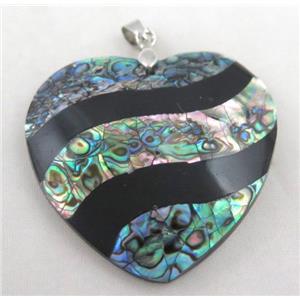 Paua Abalone shell pendant, approx 47mm dia