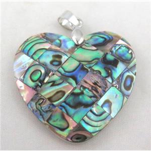 Paua Abalone shell pendant, approx 35mm dia