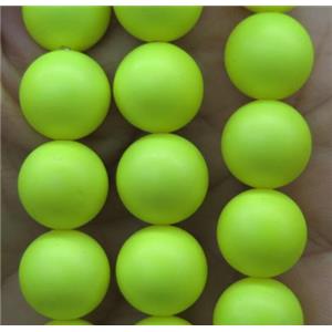 olive matte pearlized shell beads, round, approx 12mm dia