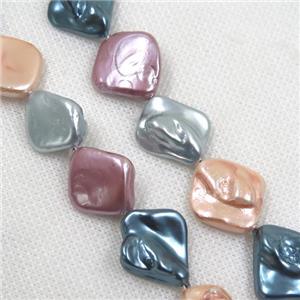 baroque style freshwater shell beads, freeform, mix color, approx 15-20mm