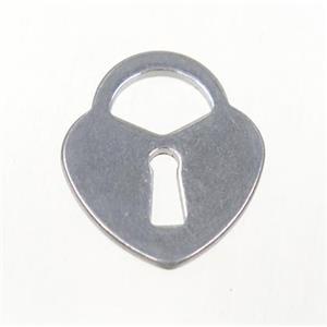 stainless steel lock pendant, approx 15-18mm