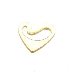 stainless steel heart pendant, gold plated, approx 10mm