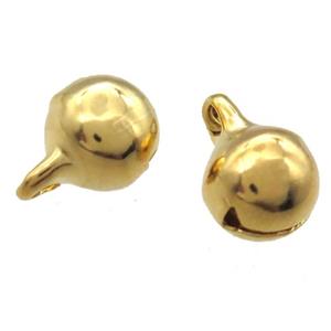stainless steel bells pendant, gold plated, approx 6mm dia