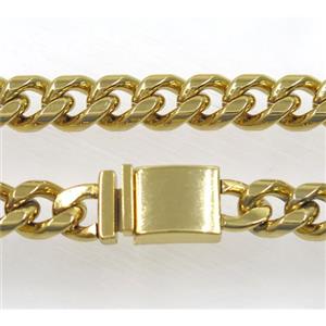 stainless steel necklace, gold plated, approx 10x13.5mm, 56cm length