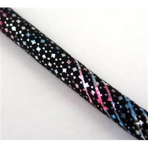 PU leather cord, round, approx 5mm dia