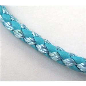 PU leather cord, round, approx 5mm dia