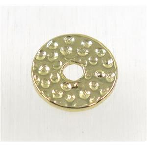 tibetan silver alloy spacer beads, circle, non-nickel, gold plated, approx 13mm dia